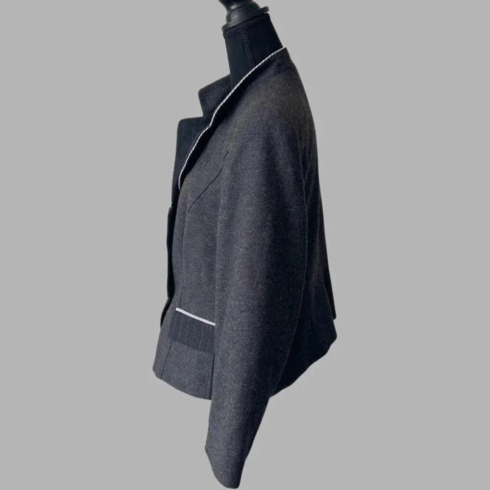 Vintage Tullo Stand Collar Wool Blazer Made  in Germany - Picture 2 of 15